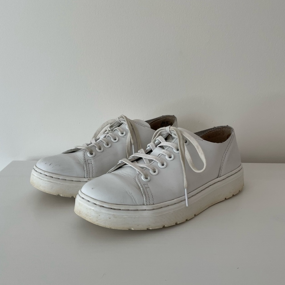DR MARTENS DANTE WHITE LEATHER CASUAL SHOES SIZE 6